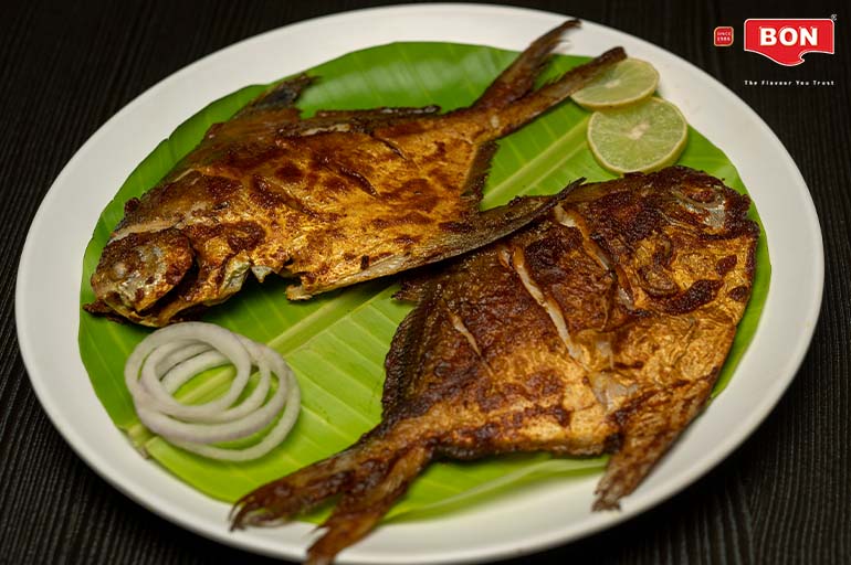 pomfret fish fry with ginger